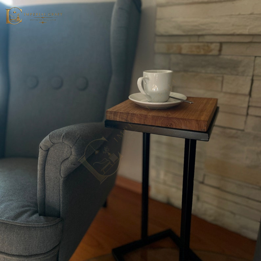 Side Table with a Solid Wood Top