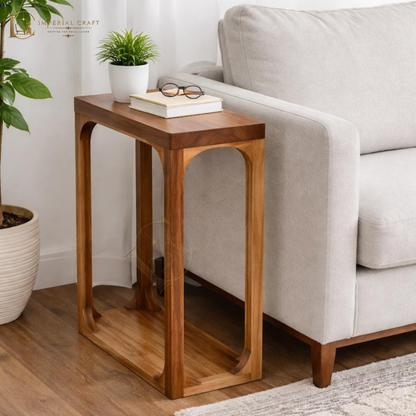 Handmade Solid Natural Wood Side Table Minimalist Nightstand Plant Stand