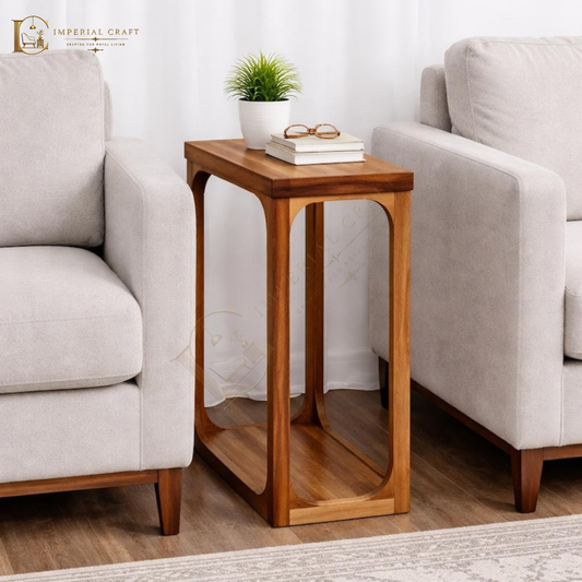 Handmade Solid Natural Wood Side Table Minimalist Nightstand Plant Stand