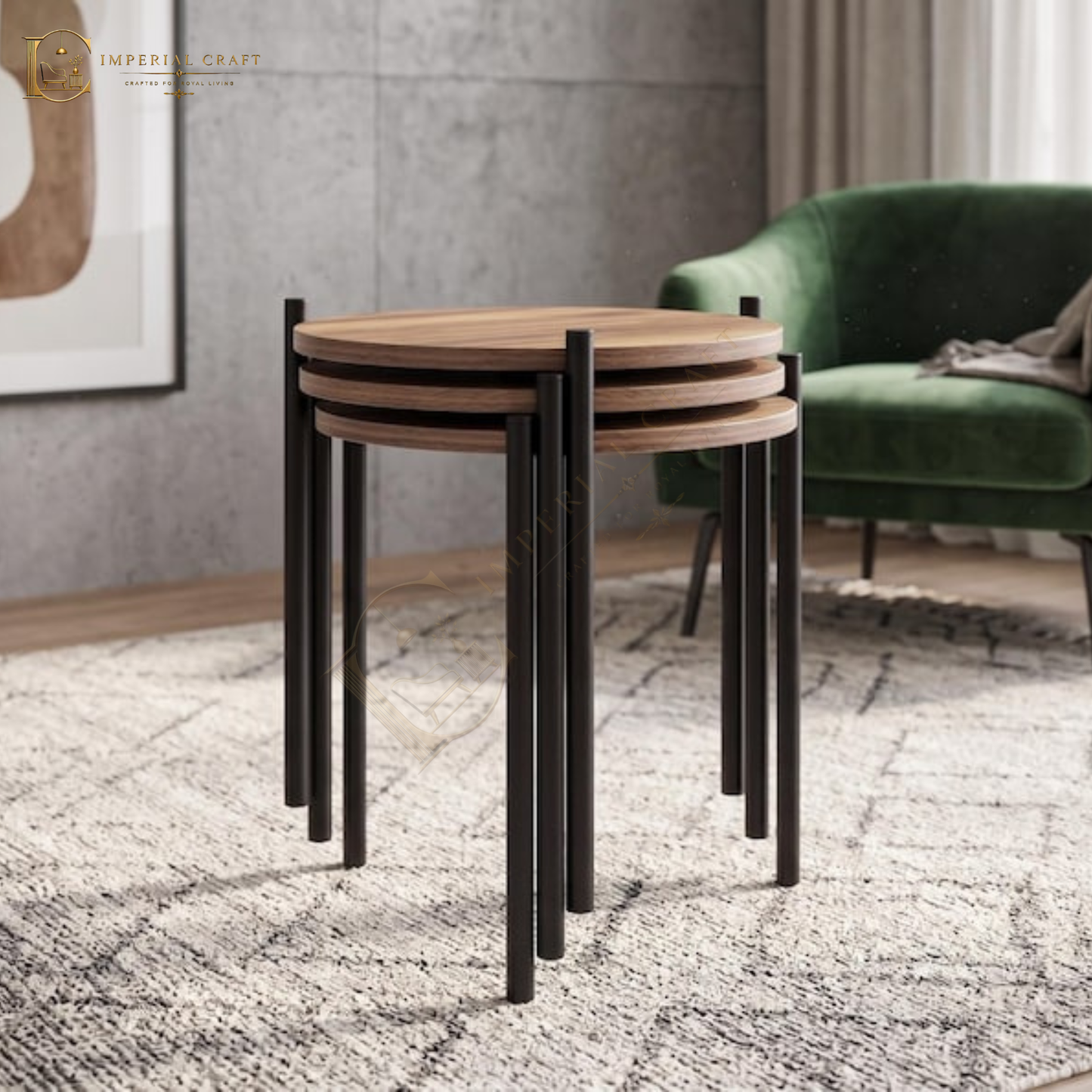 Modern Round Nesting Tables Set of 3