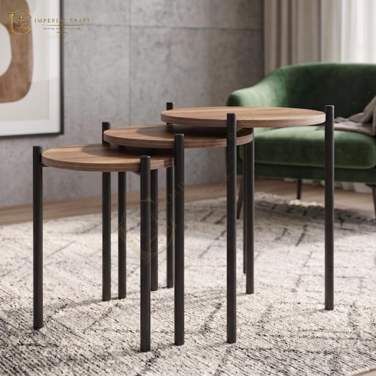 Modern Round Nesting Tables Set of 3