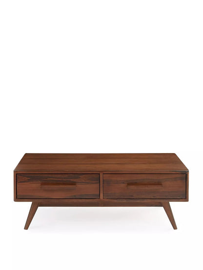 2 Drawer Solid Wood Console Table – Handcrafted Sheesham Wood Entryway & Storage Table