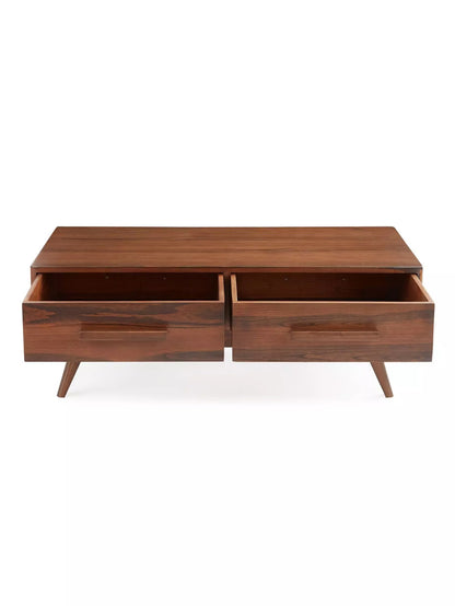 2 Drawer Solid Wood Console Table – Handcrafted Sheesham Wood Entryway & Storage Table
