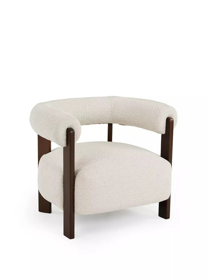 Nori Accent Chair – Solid Sheesham Wood Upholstered Lounge Chair