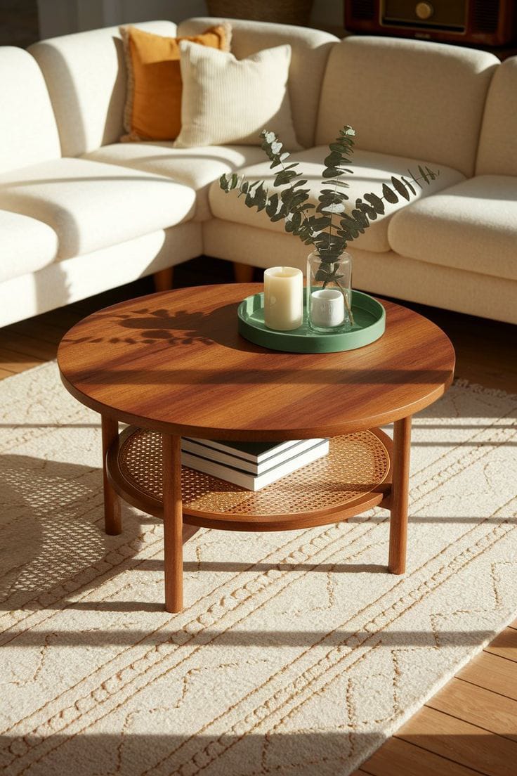 Costway 2-Tier Rattan Coffee Table