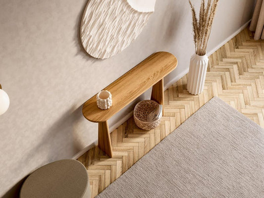 Modern Oak Console Table – Solid Wood Style Furniture