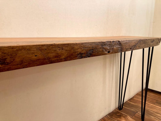 Live Edge Sofa Table – Handmade Natural Wood Console & Rustic Entryway Table