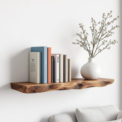 Custom Live Edge Sheesham Shelf – Rustic Floating Solid Wood Accent