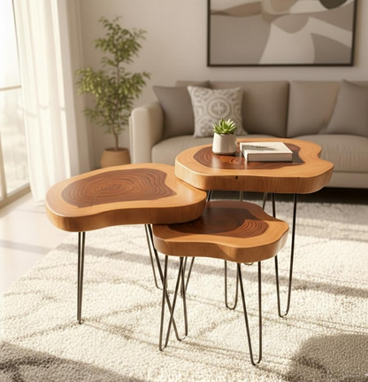 Stunning Pure Live Edge Sheesham Timber Coffee Table