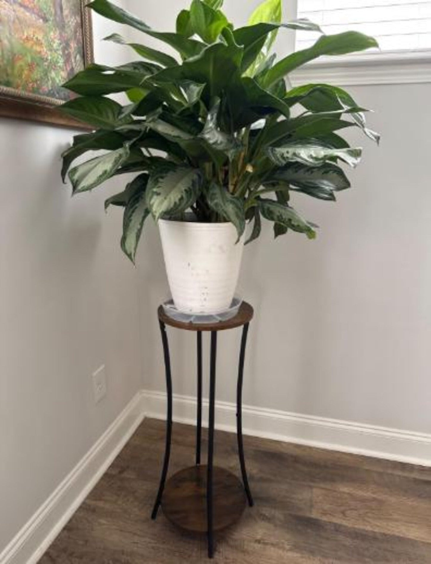 2 Tier Metal Wood Plant Stand, Indoor Plant Stand