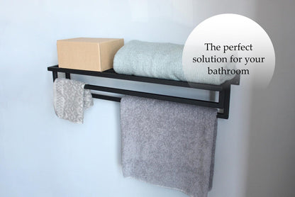 Bathroom Towel Rack, Towel Holder, Wall Mount Metal Towel Storage,