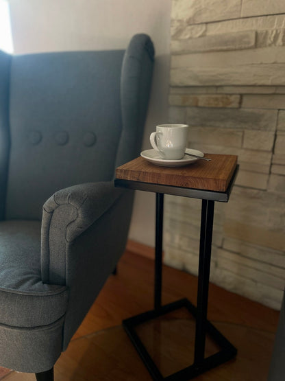 Side Table with a Solid Wood Top
