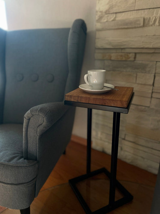 Side Table with a Solid Wood Top