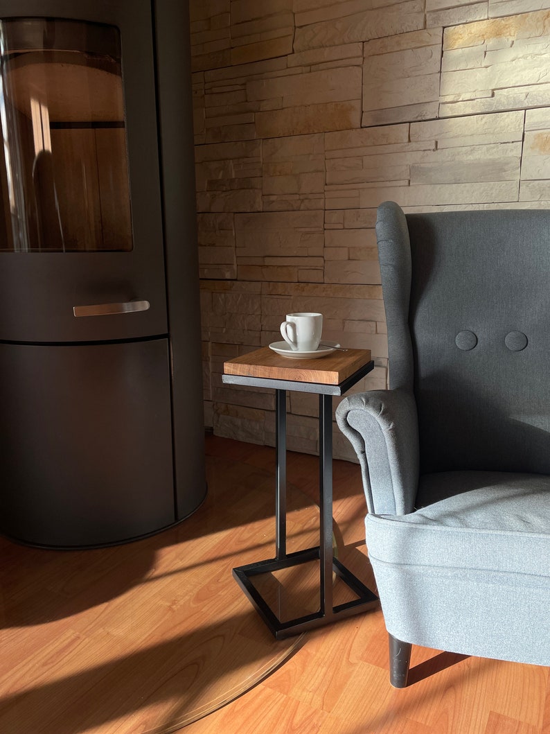 Side Table with a Solid Wood Top