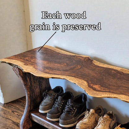 Custom Wood Bench – Handmade Solid Wood Farmhouse Shoe Rack Bench, Entryway Storage Seating
