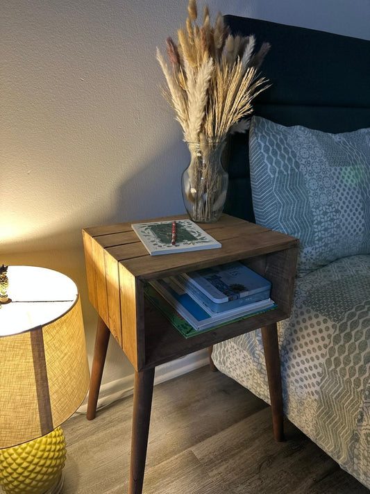 Wooden bedside table, End Table, Rustic Bedside Table Bedroom Furniture