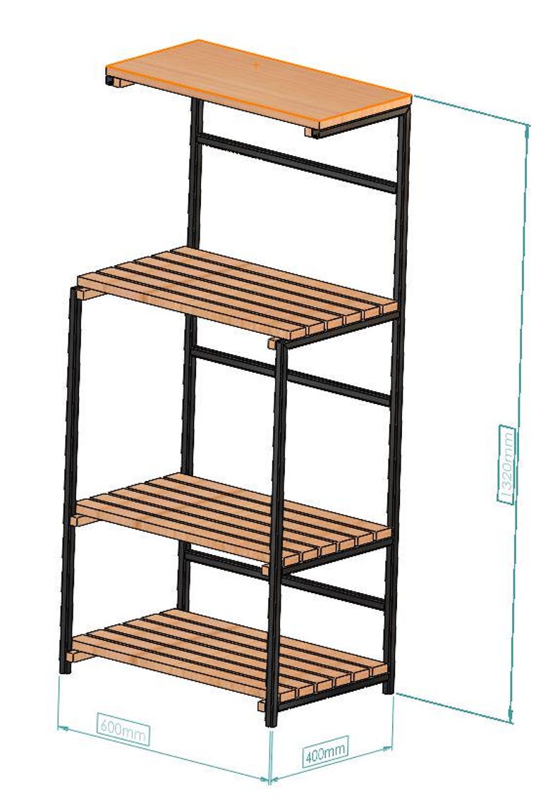 Industrial Design Kitchen Stand – Metal & Wood Elegance