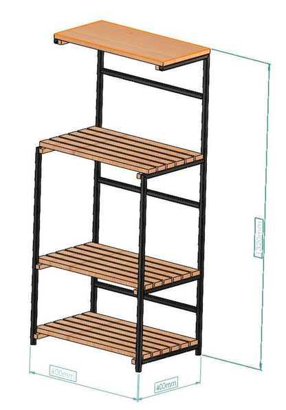 Industrial Design Kitchen Stand – Metal & Wood Elegance