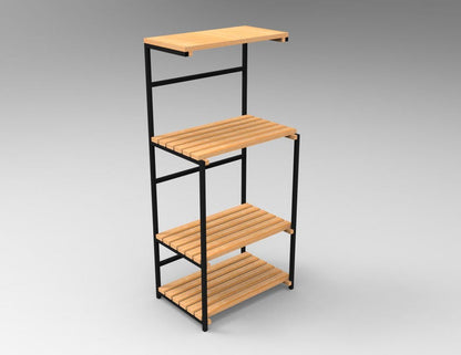 Industrial Design Kitchen Stand – Metal & Wood Elegance