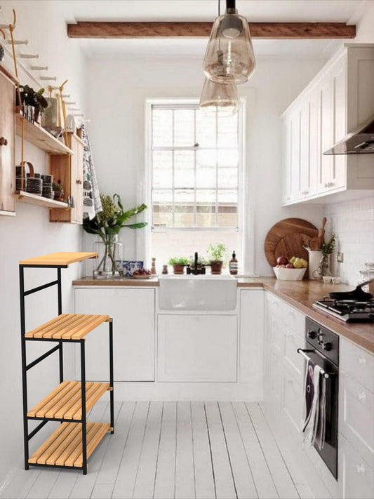 Industrial Design Kitchen Stand – Metal & Wood Elegance