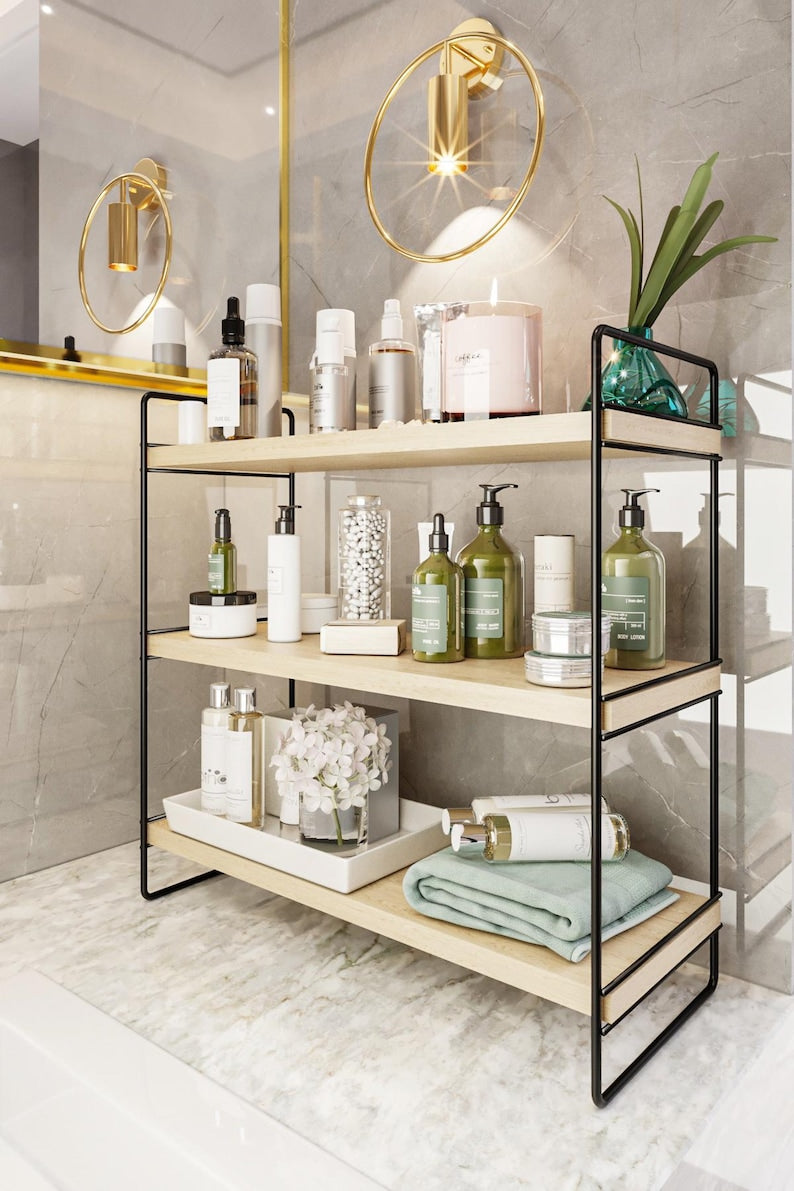 Solid Wood Kitchen Shelf Organizer