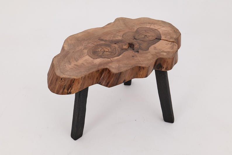 Live Edge Sheesham Side Table – Handmade Solid Wood Accent / End Table
