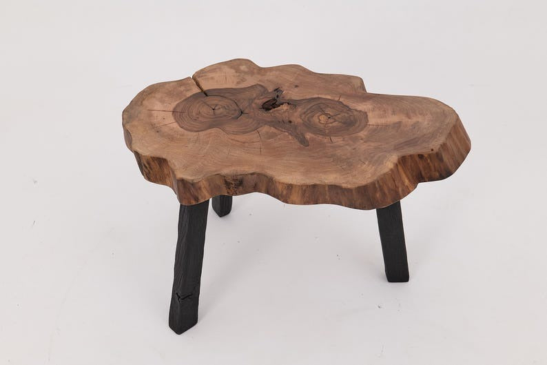 Live Edge Sheesham Side Table – Handmade Solid Wood Accent / End Table