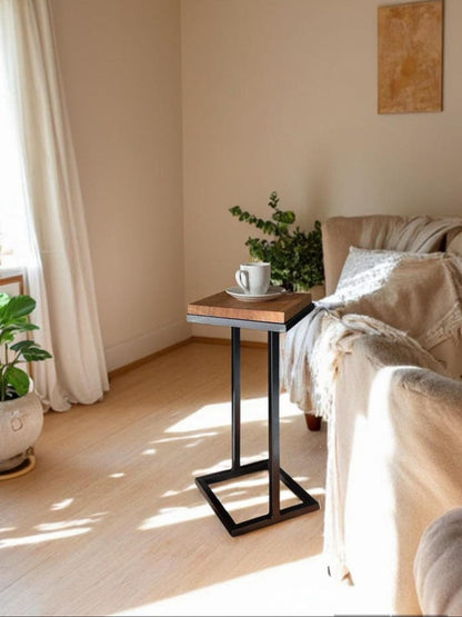 Side Table with a Solid Wood Top