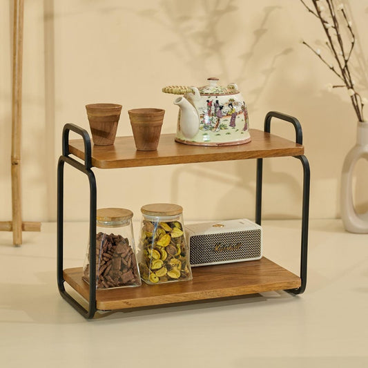 Wooden 2-Tier Kitchen Organizer