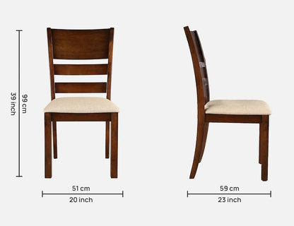 Solid Wood Dining Chair with Cushioned Seat