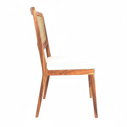 Handcrafted Wooden Hand Weaving Rattan Back Dining Chair