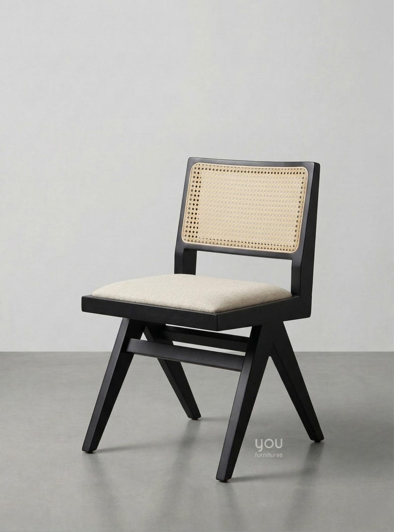 Rattan Dining Chair – Solid Sheesham Wood Handcrafted Cane Dining Chair