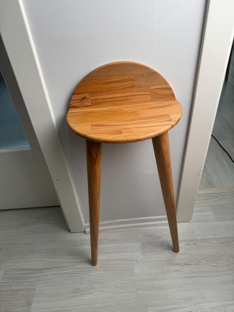 Handmade Beech Wood Half-Moon Table