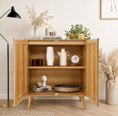 Rattan Cabinet, Boho Storage, Cane Furniture