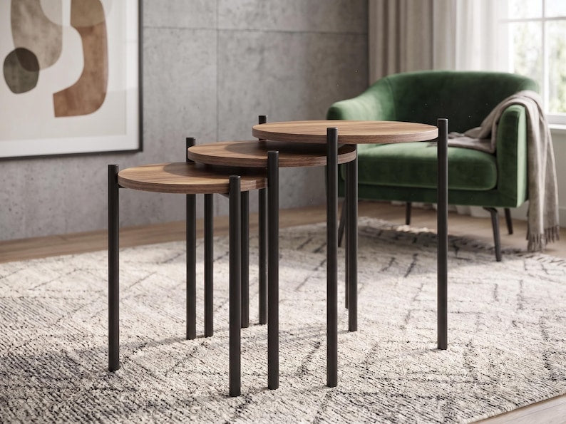 Modern Round Nesting Tables Set of 3