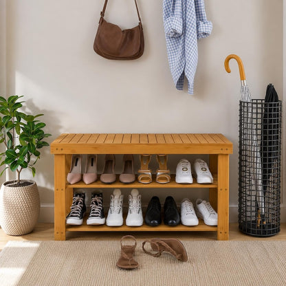 Shoe Rack Bench – 3‑Tier Shoe Organizer & Storage Shelf