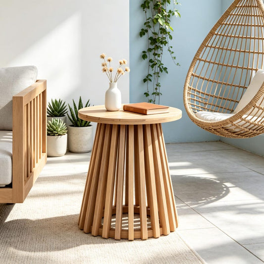 Rectangle Coffee Table with Solid Wood Legs – Modern Wooden Center Table for Living Room