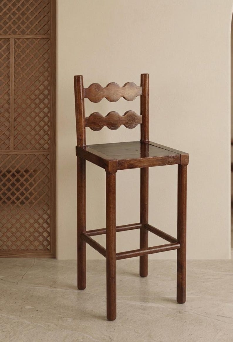 Solid Wood Counter Bar Stool