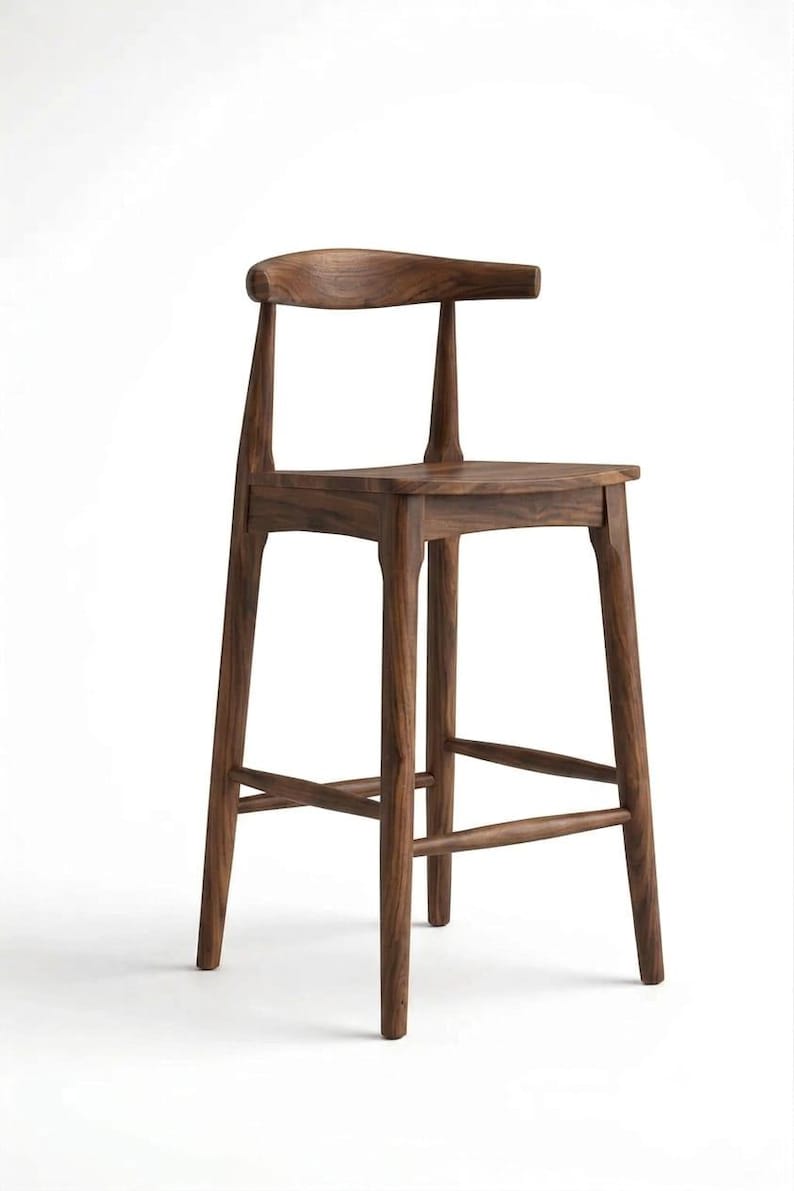 Solid Wood Stool | Mid-Century Modern, Scandinavian Style Bar and more place Seating