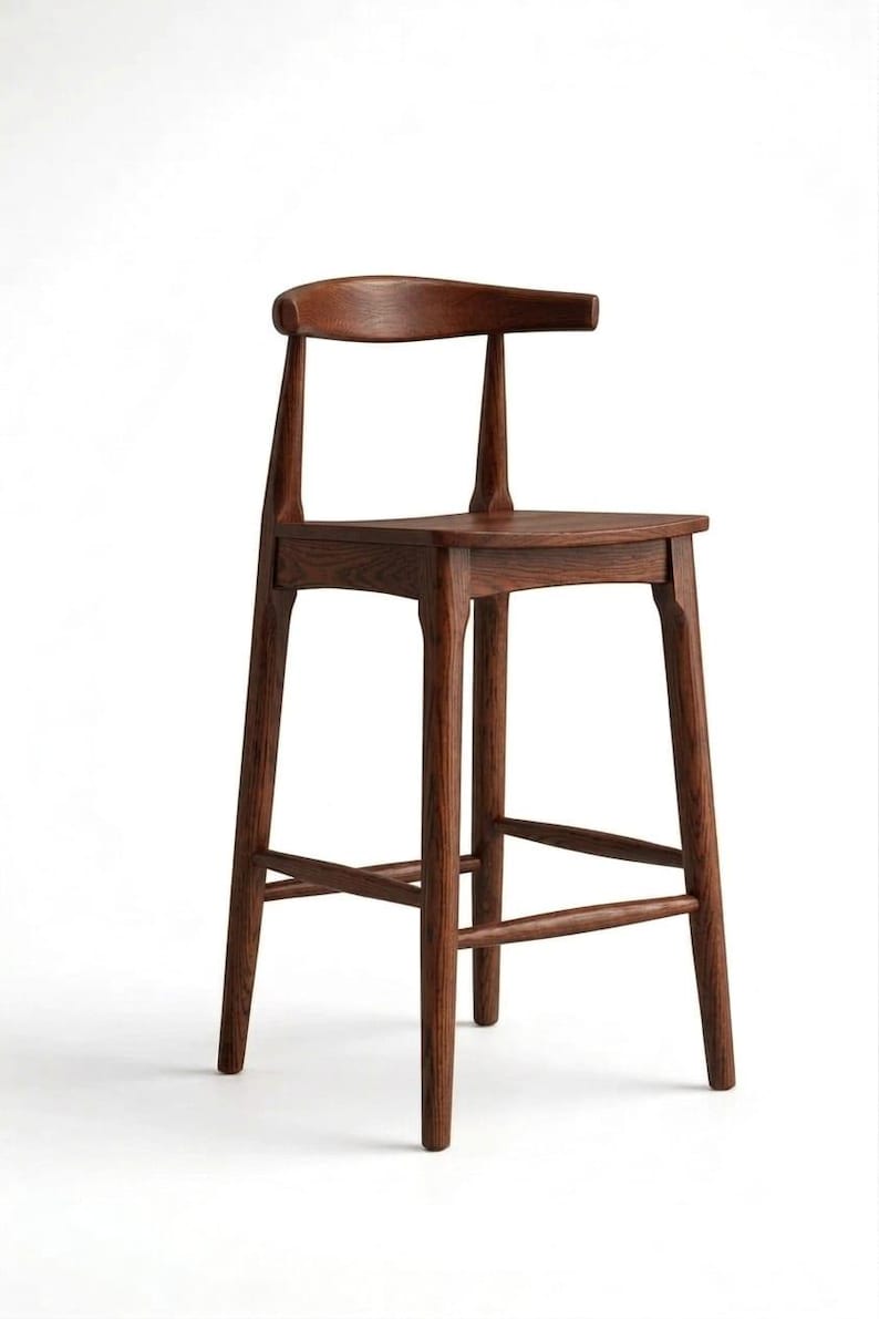 Solid Wood Stool | Mid-Century Modern, Scandinavian Style Bar and more place Seating
