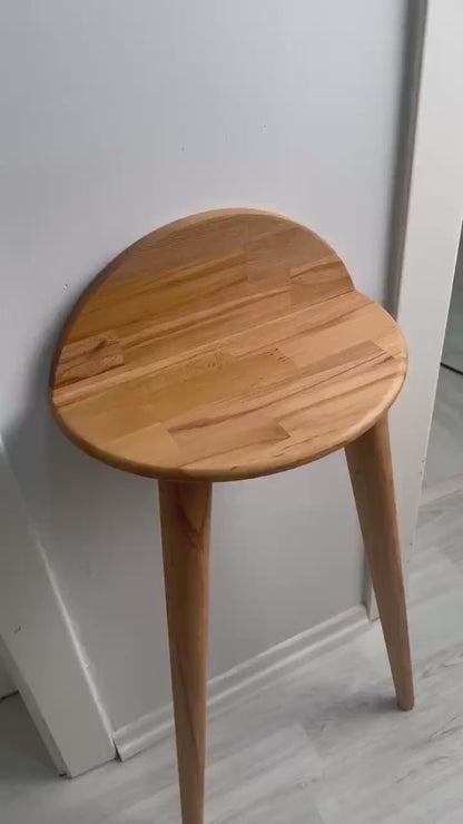 Handmade Beech Wood Half-Moon Table